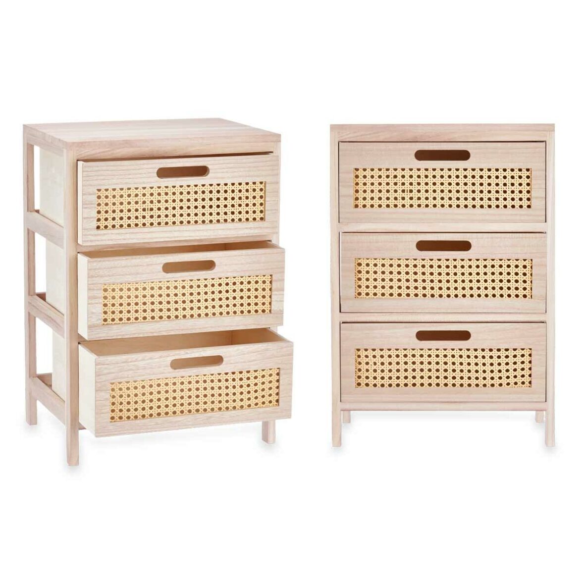 Cajonera GiftDecor Rattan Natural 40 x 58 x 29 cm 3 cajones - Imagen 3
