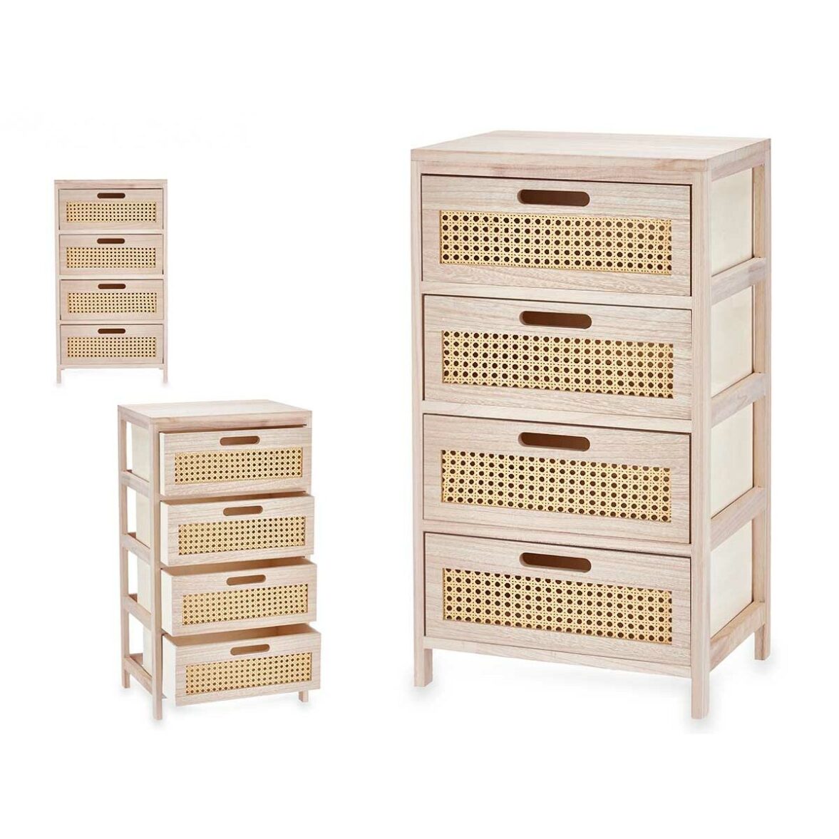 Cajonera GiftDecor Rattan Natural 40 x 73 x 29 cm 4 cajones - Imagen 3