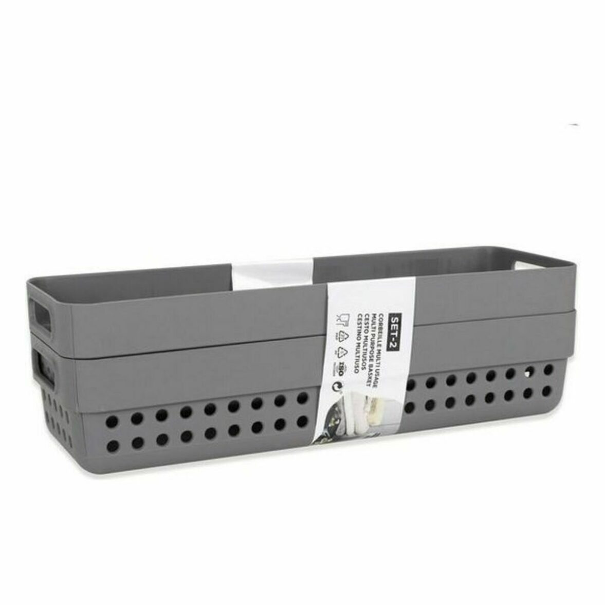 Cesta Multiusos Confortime 144888 24 x 7,5 x 7 cm (2 Piezas) (36 Unidades) (24 x 7,5 x 5 cm) - Imagen 3