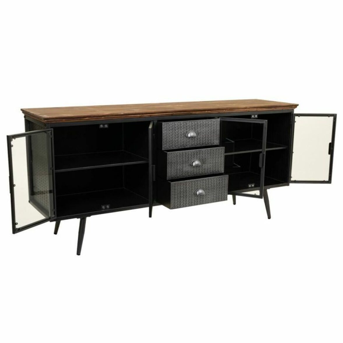 Aparador Alexandra House Living Marrón Gris Madera Metal 42 x 74 x 164 cm - Imagen 9