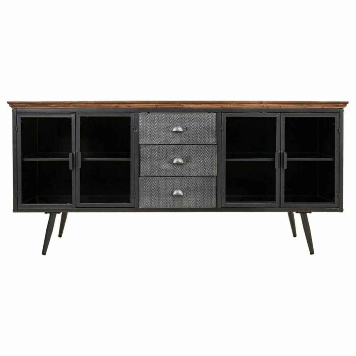 Aparador Alexandra House Living Marrón Gris Madera Metal 42 x 74 x 164 cm - Imagen 4