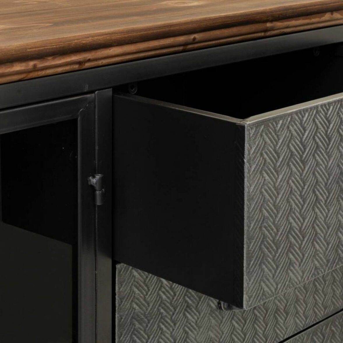Aparador Alexandra House Living Marrón Gris Madera Metal 42 x 74 x 164 cm - Imagen 8