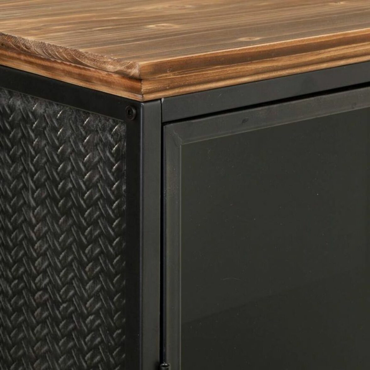 Aparador Alexandra House Living Marrón Gris Madera Metal 42 x 74 x 164 cm - Imagen 5