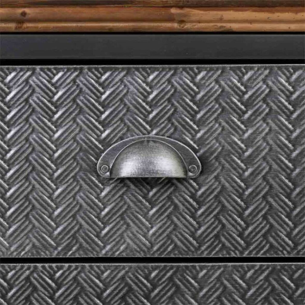 Aparador Alexandra House Living Marrón Gris Madera Metal 42 x 74 x 164 cm - Imagen 6