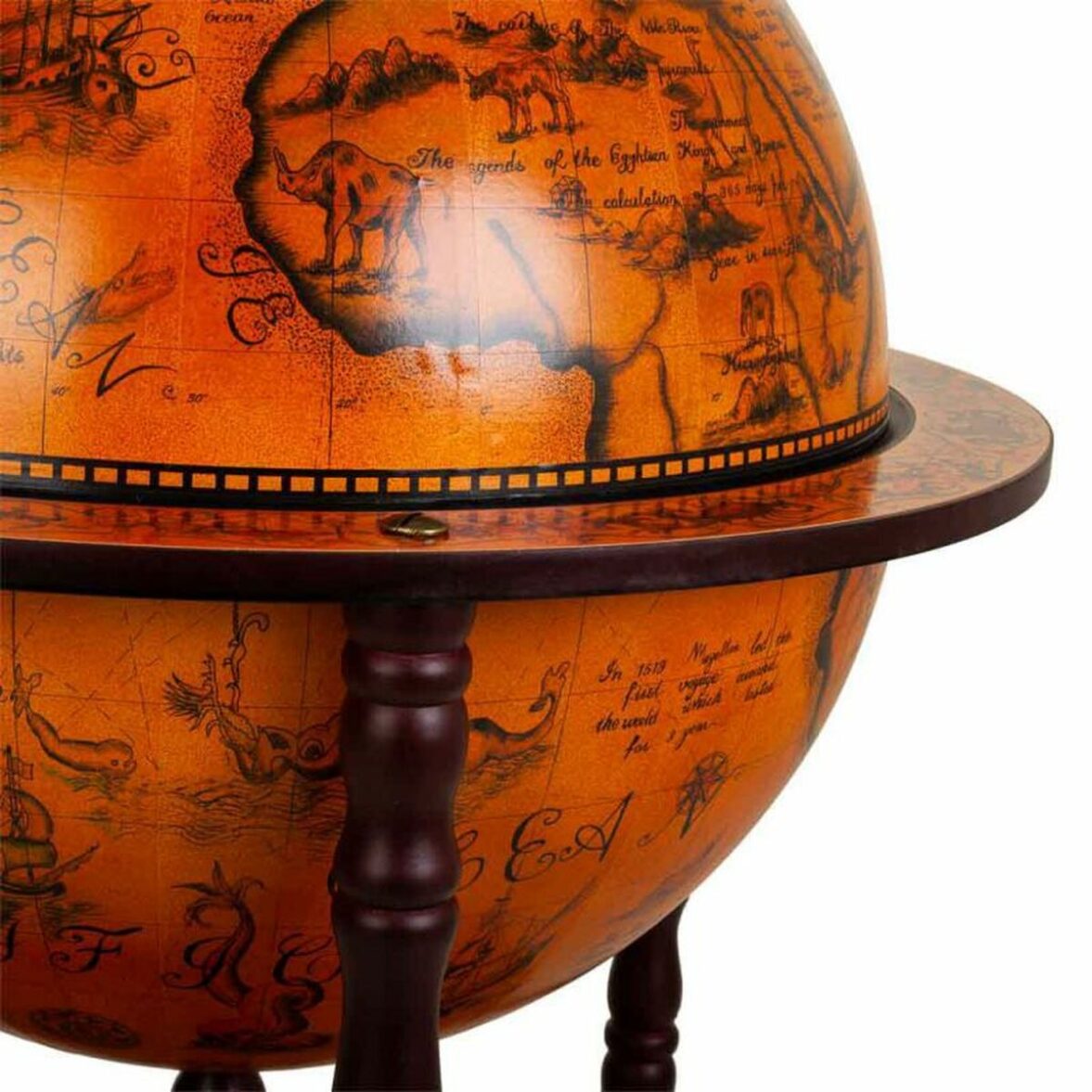 Globo Terraqueo Alexandra House Living Marrón 55 x 93 x 55 cm Mueble Botellero - Imagen 5