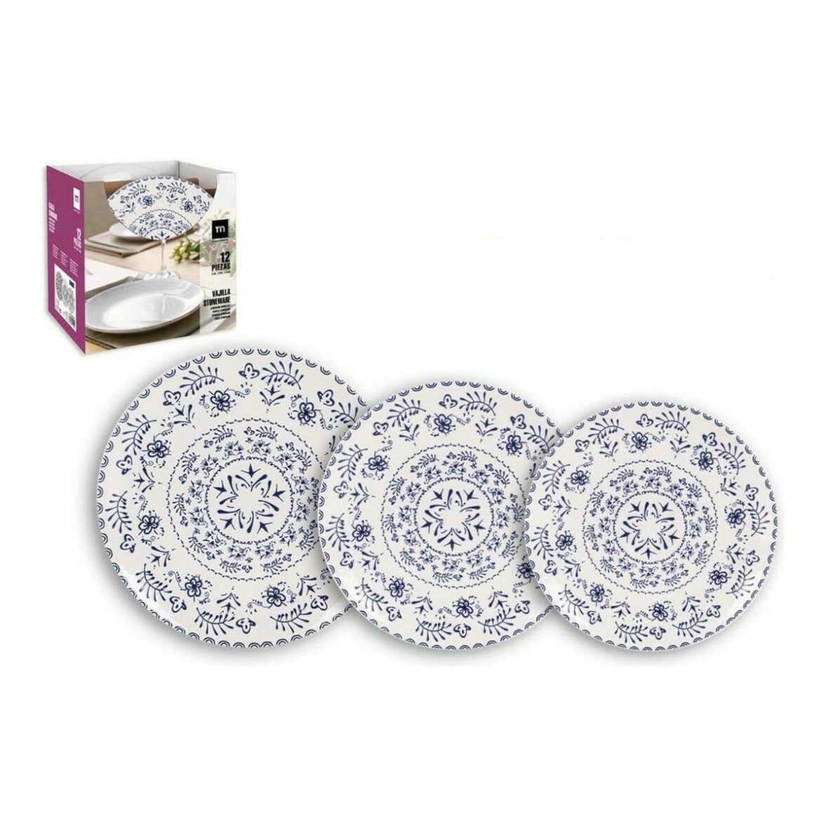 Vajilla Inde Blur Gres (2 Unidades) (12 pcs) - Imagen 3