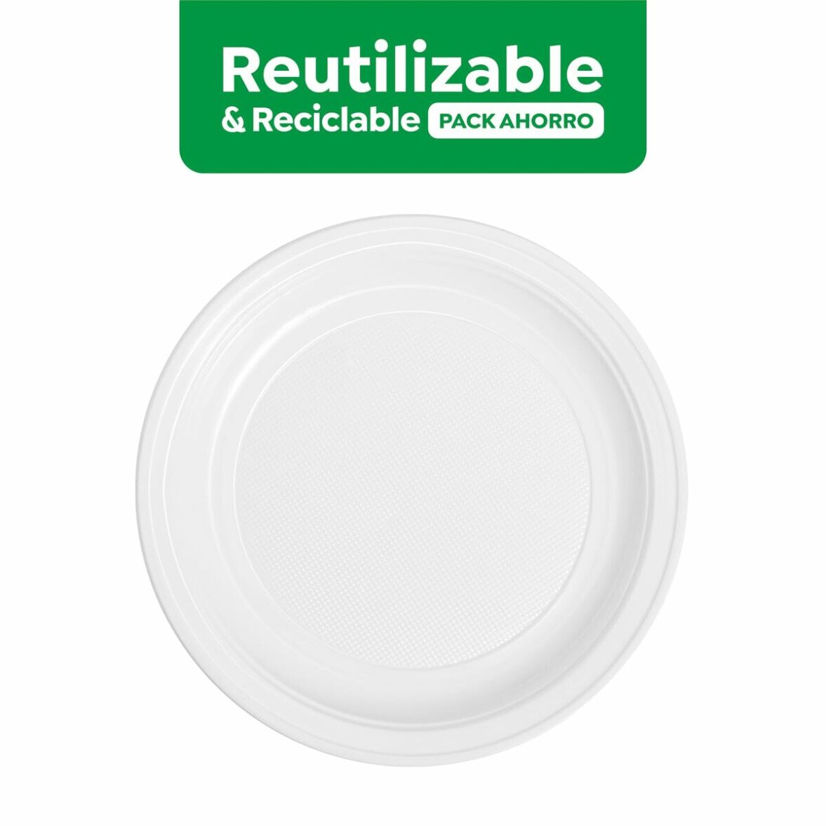 Set de platos reutilizables Maxi Products Blanco Plástico 100 Piezas - Imagen 6