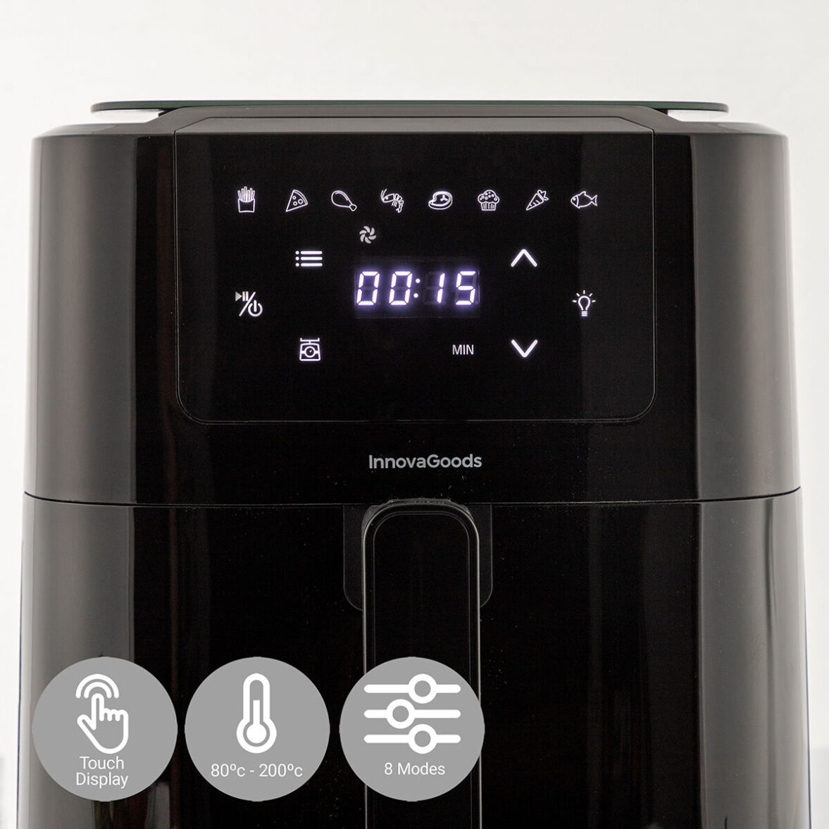 Freidora de Aire con Báscula InnovaGoods Fryinn Balance 5000 Negro 1500 W 5 L Acero Inoxidable - Imagen 5