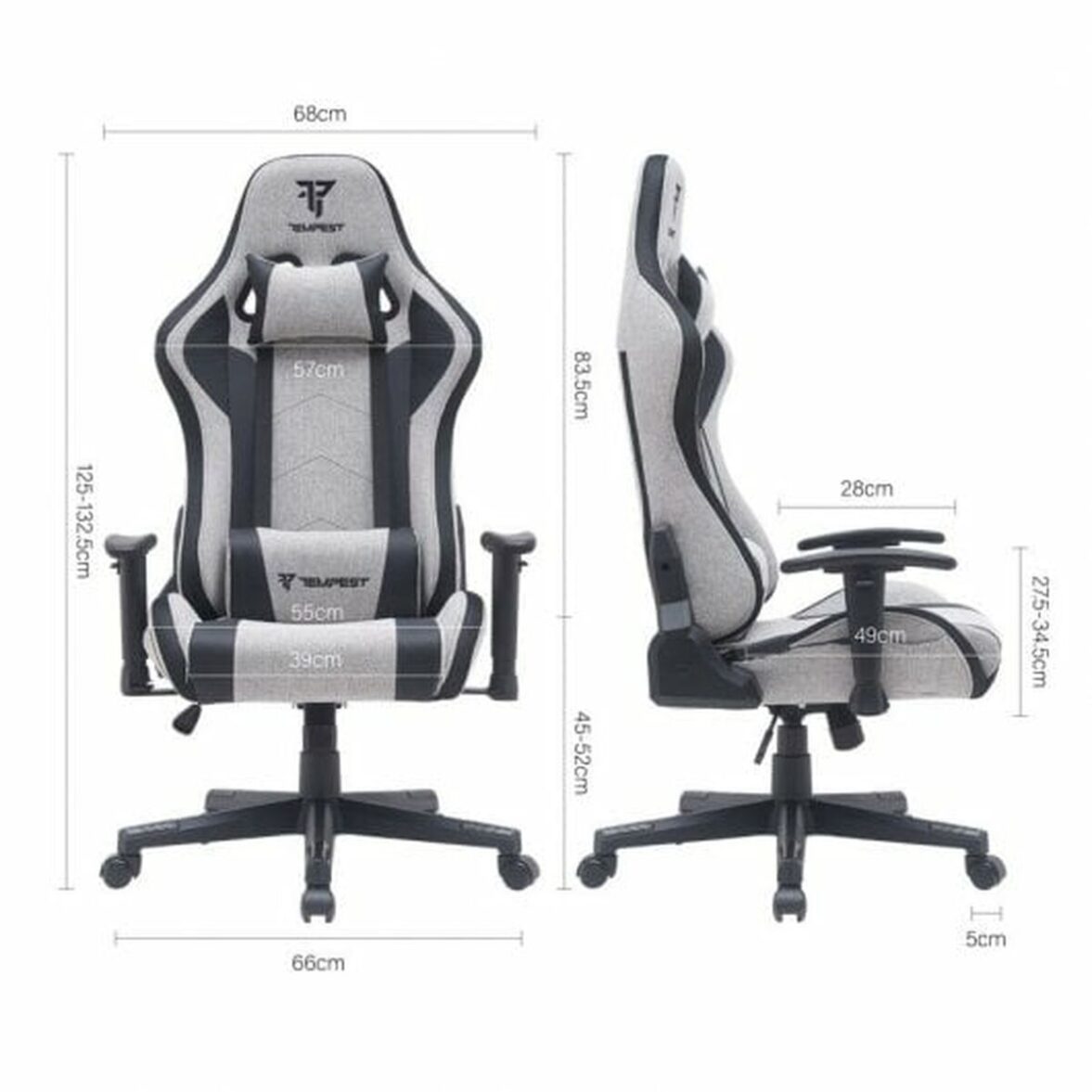 Silla de Oficina Tempest Glare  Gris - Imagen 7