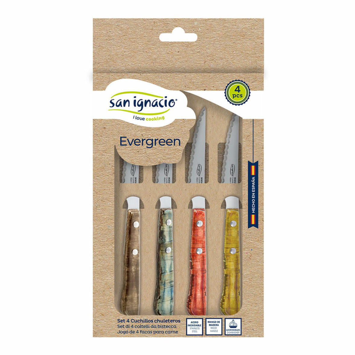 Set de Cuchillos para Carne San Ignacio Evergreen BGEU-6076 Acero Inoxidable - Imagen 3