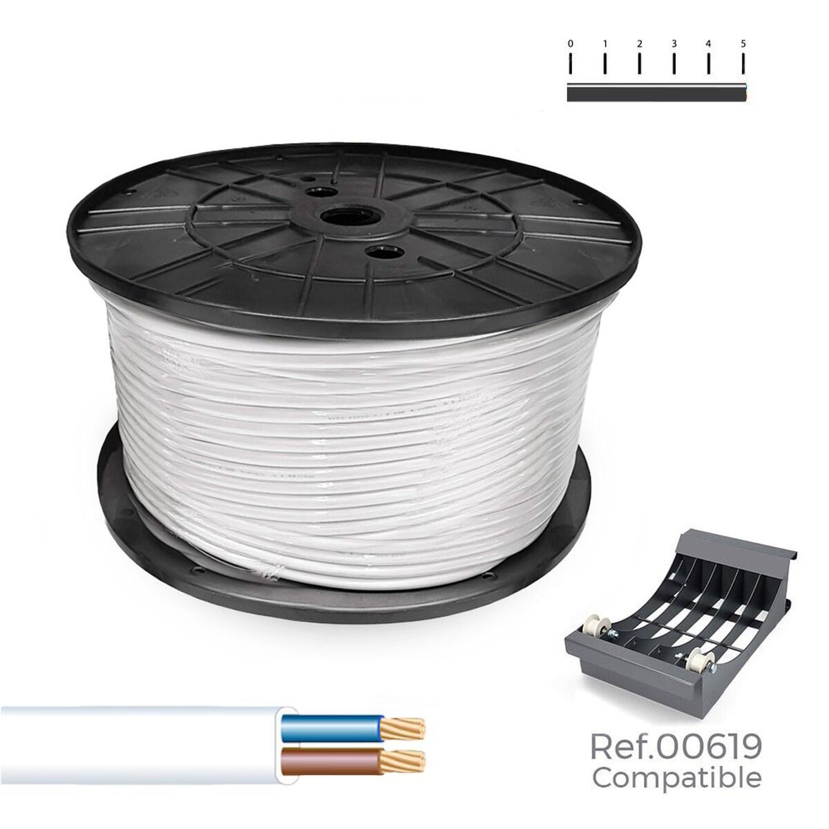 Cable Eléctrico Manguera Sediles Blanco 300 m Bobina