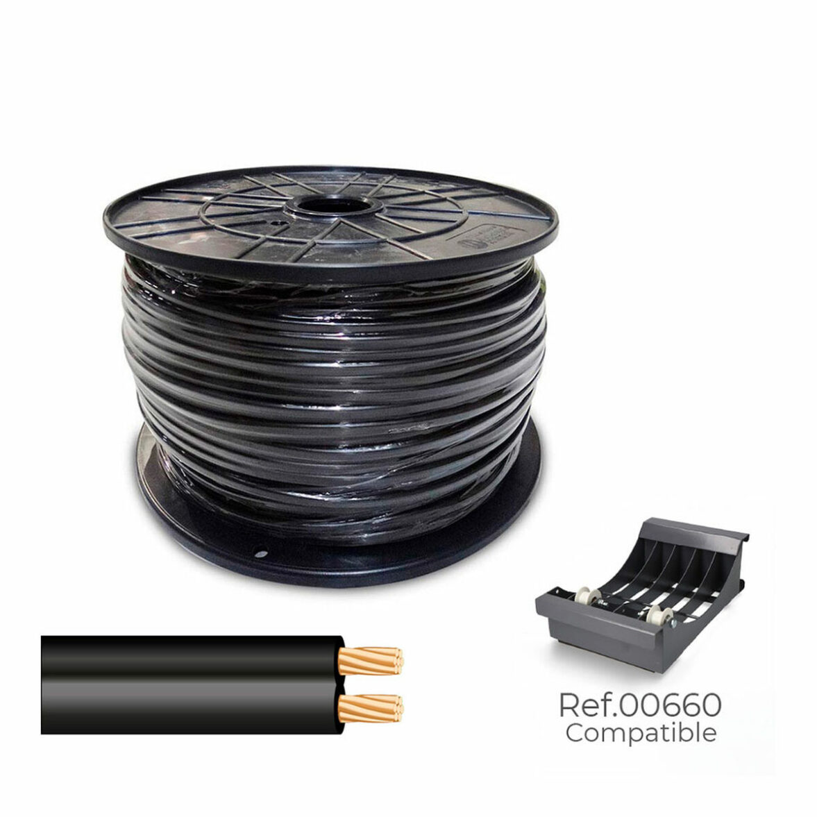 Cable paralelo Sediles Negro 2 x 0,75 mm 500 m