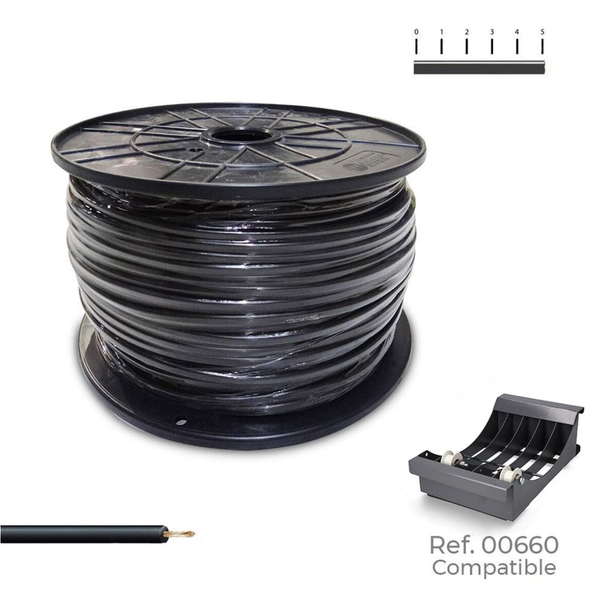 Cable Eléctrico Unifilar Sediles Negro 400 m h07z1-k Bobina