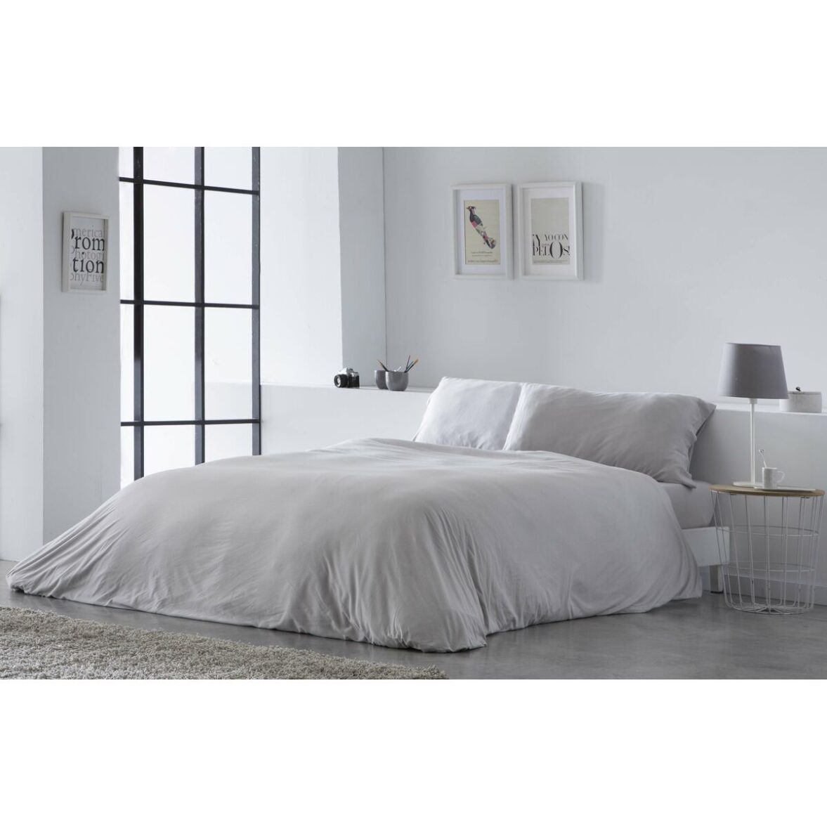 Funda Nórdica Naturals ELBA Gris claro Cama de 135 (220 x 220 cm) - Imagen 6