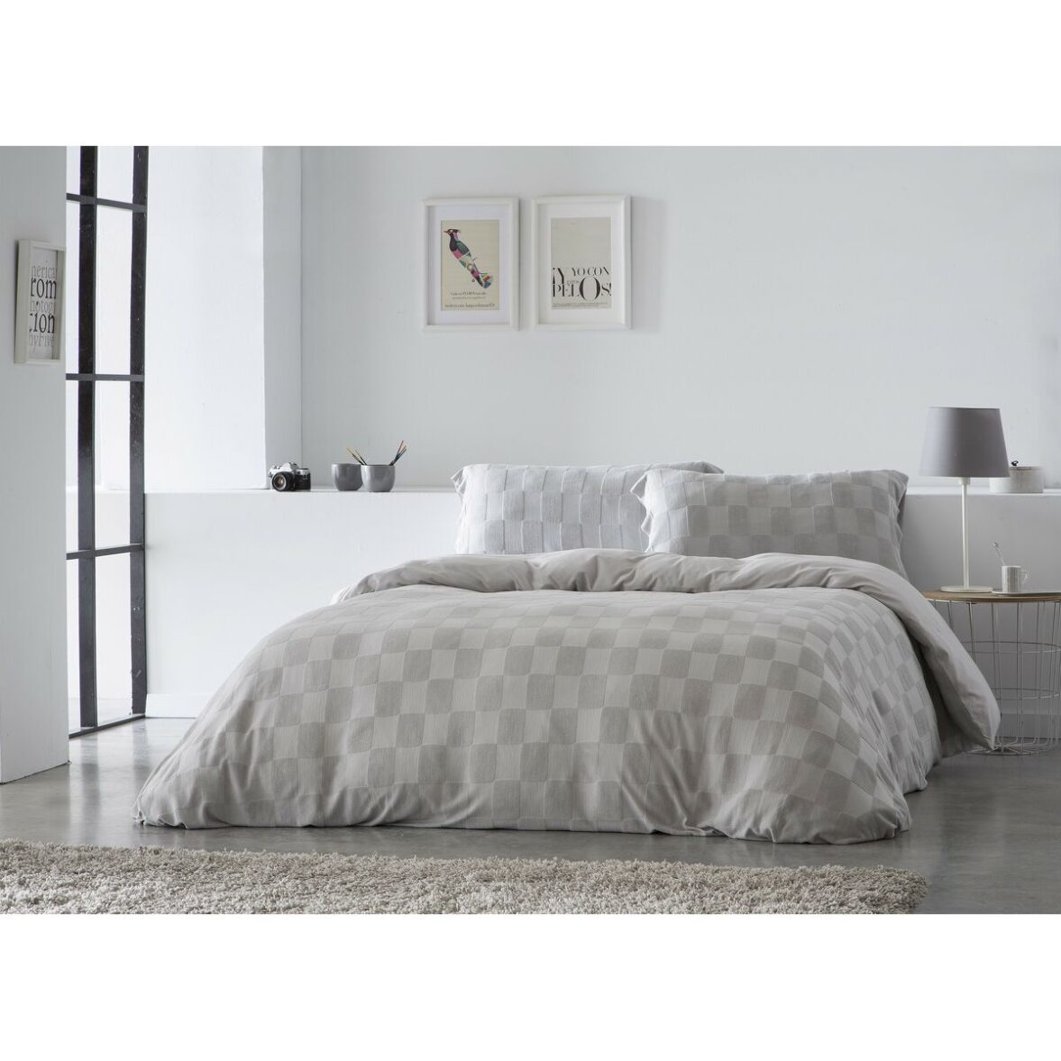 Funda Nórdica Naturals ELBA Gris claro Cama de 135 (220 x 220 cm) - Imagen 4