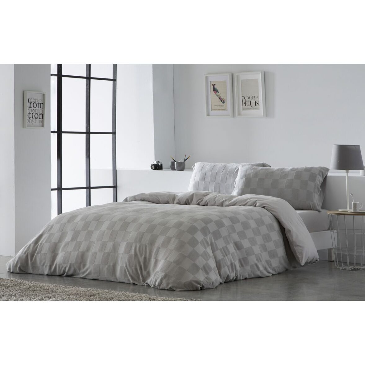 Funda Nórdica Naturals ELBA Gris claro Cama de 135 (220 x 220 cm) - Imagen 5