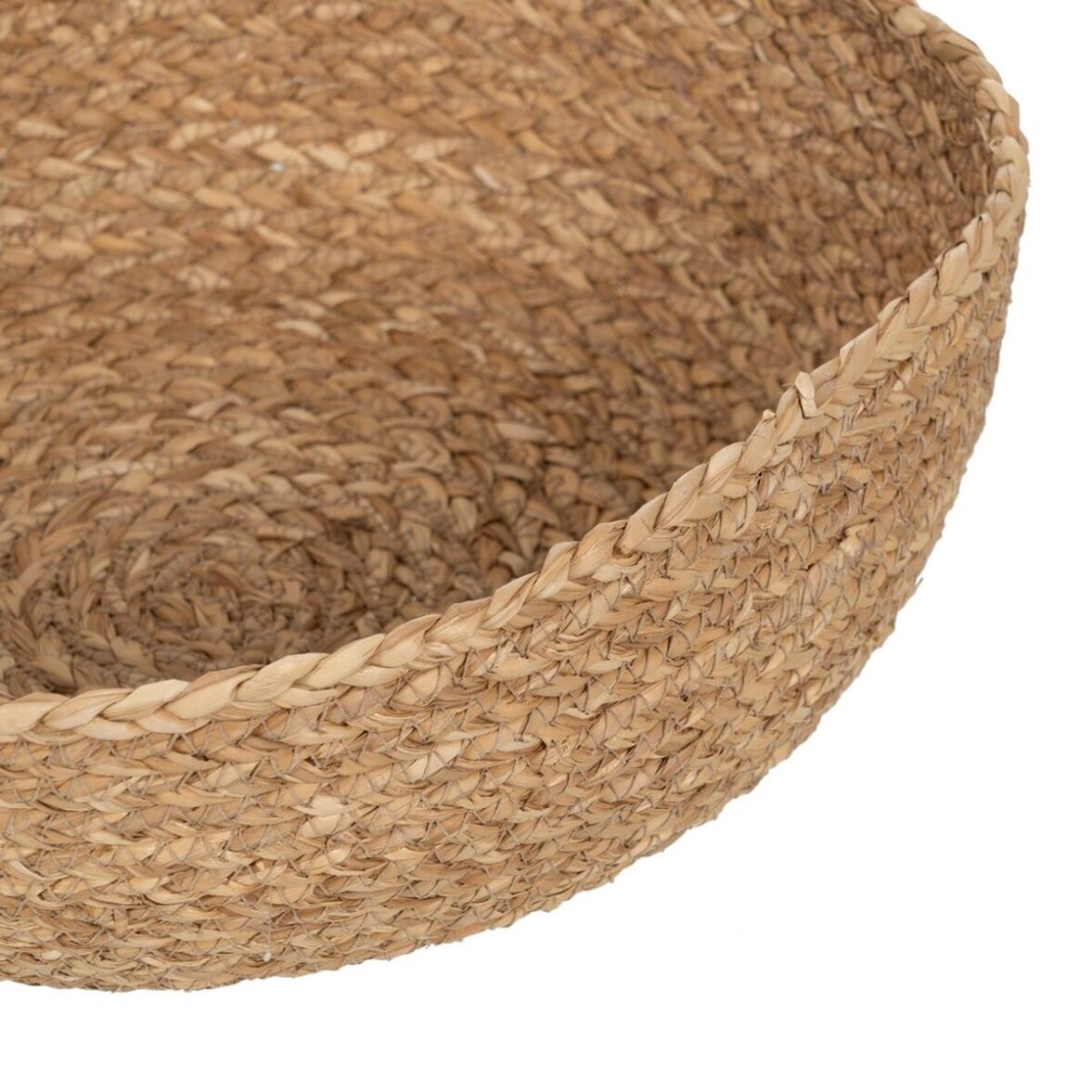 Cesta Decorativa Fibra natural 34 x 34 x 11 cm (3 Unidades) - Imagen 3