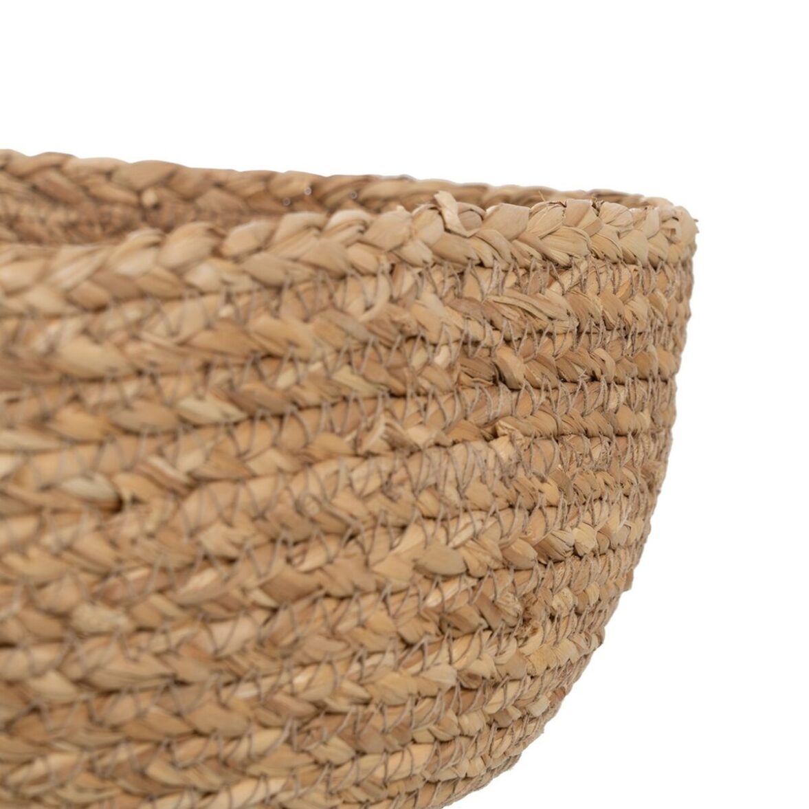 Cesta Decorativa Fibra natural 34 x 34 x 11 cm (3 Unidades) - Imagen 5