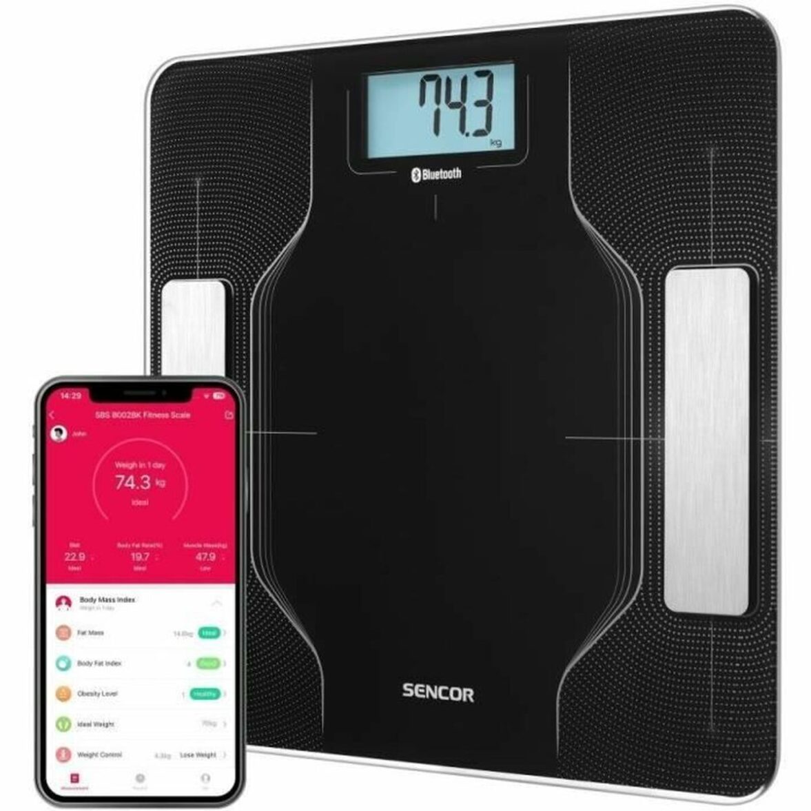 Báscula Digital de Baño Sencor SBS 8002BK Negro noir 180 kg - Imagen 6
