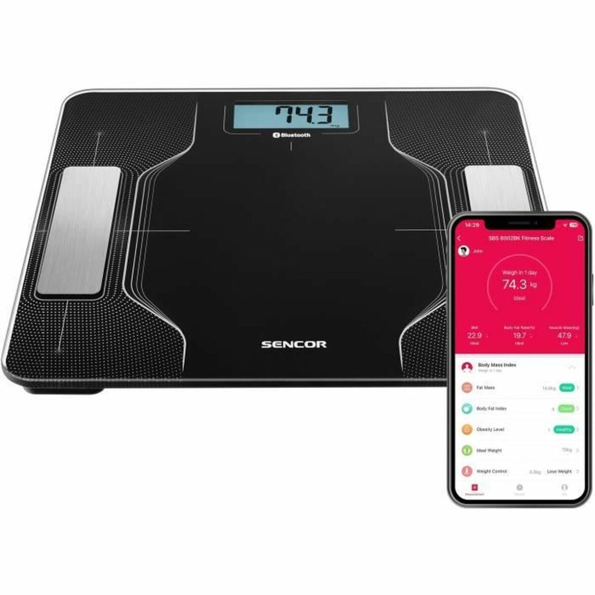 Báscula Digital de Baño Sencor SBS 8002BK Negro noir 180 kg - Imagen 5
