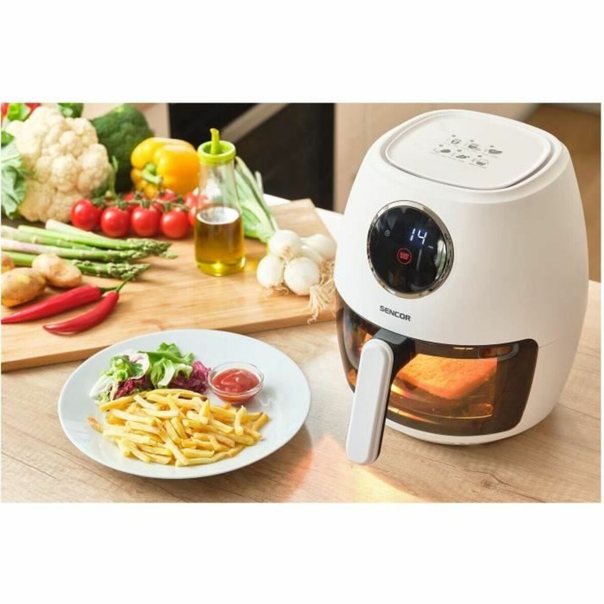 Freidora de Aire Sencor SFR 5340WH Blanco 1300 W 3,5 L - Imagen 5