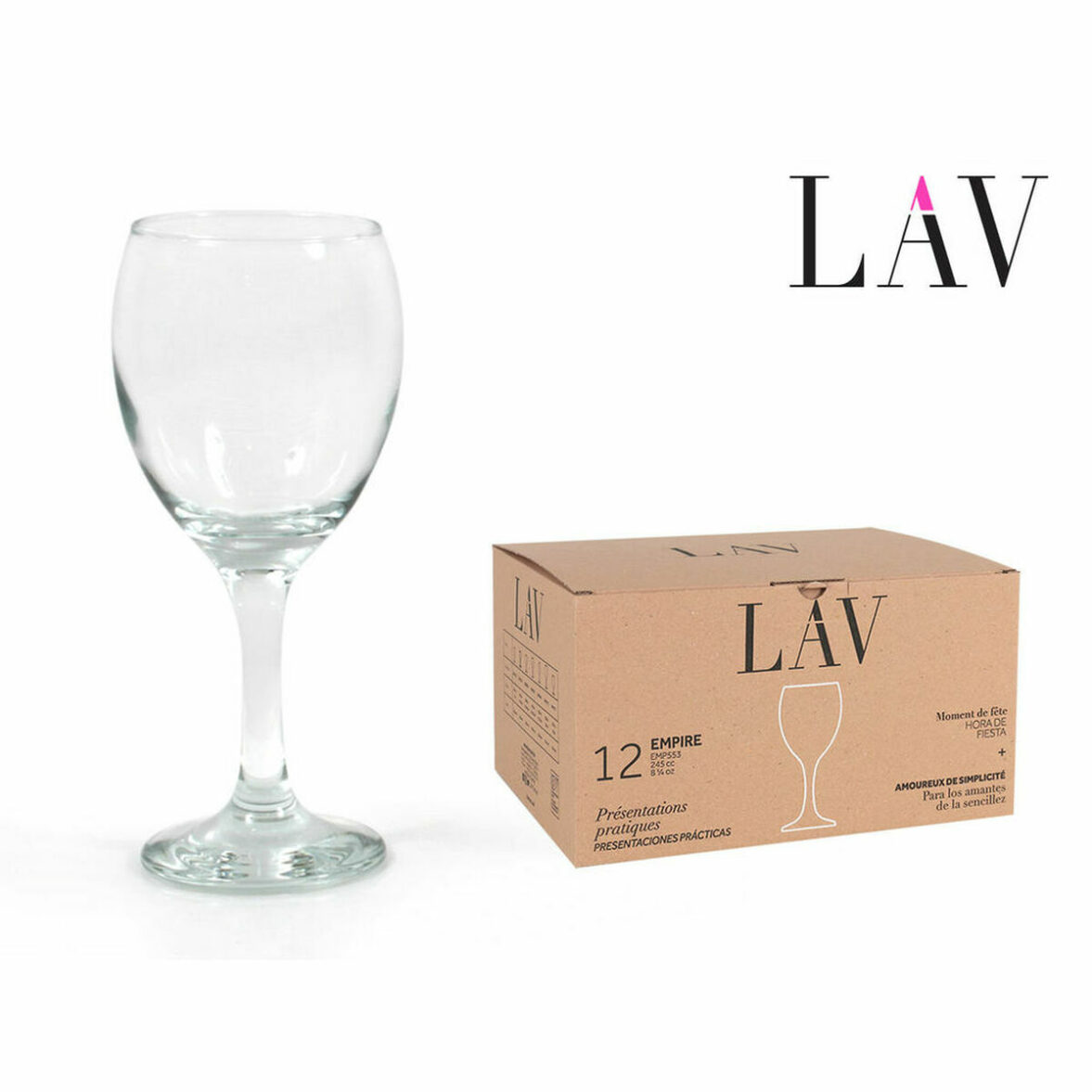 Copa de vino LAV Empire 245 ml (24 Unidades) (245 cc) - Imagen 3