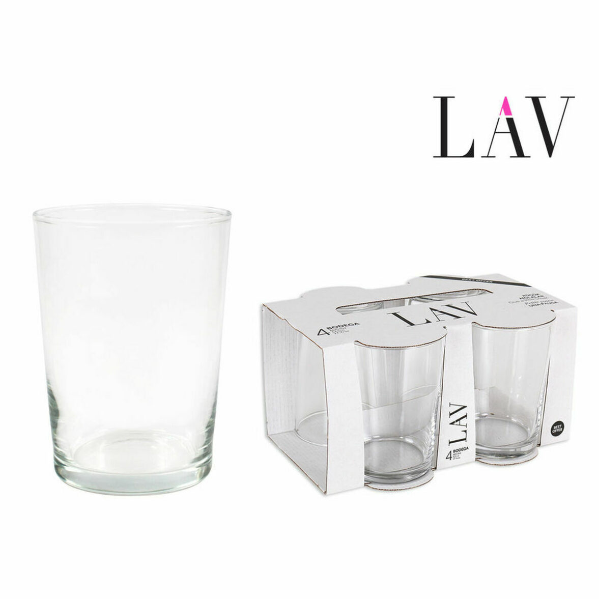 Set de Vasos LAV Best offer 4 Piezas (4 Unidades) (12 Unidades) (520 ml) - Imagen 4