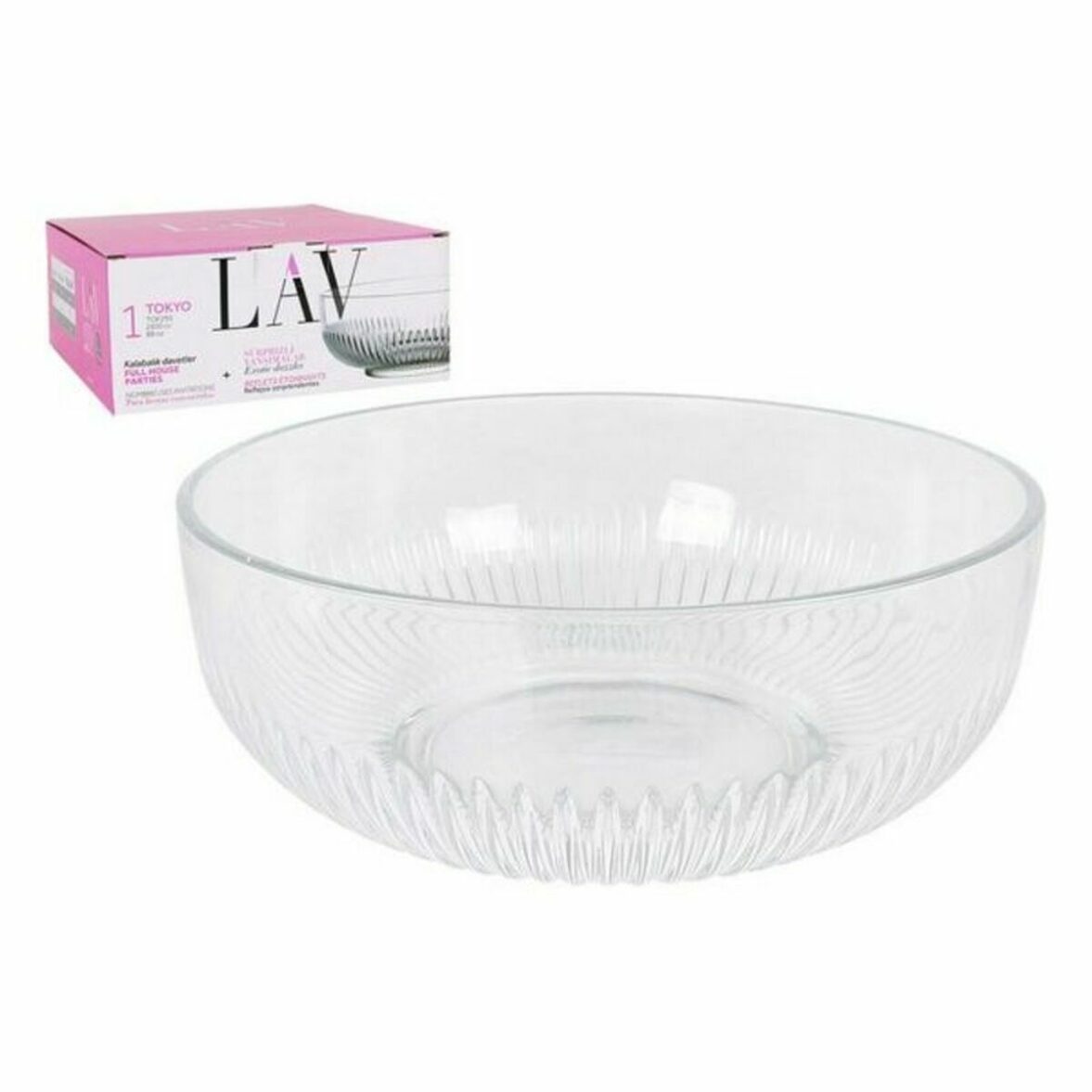 Ensaladera LAV CP112-1 Transparente Cristal 23 x 23 x 10 cm (4 Unidades) (2600 cc) (ø 23 x 9,4 cm) - Imagen 3