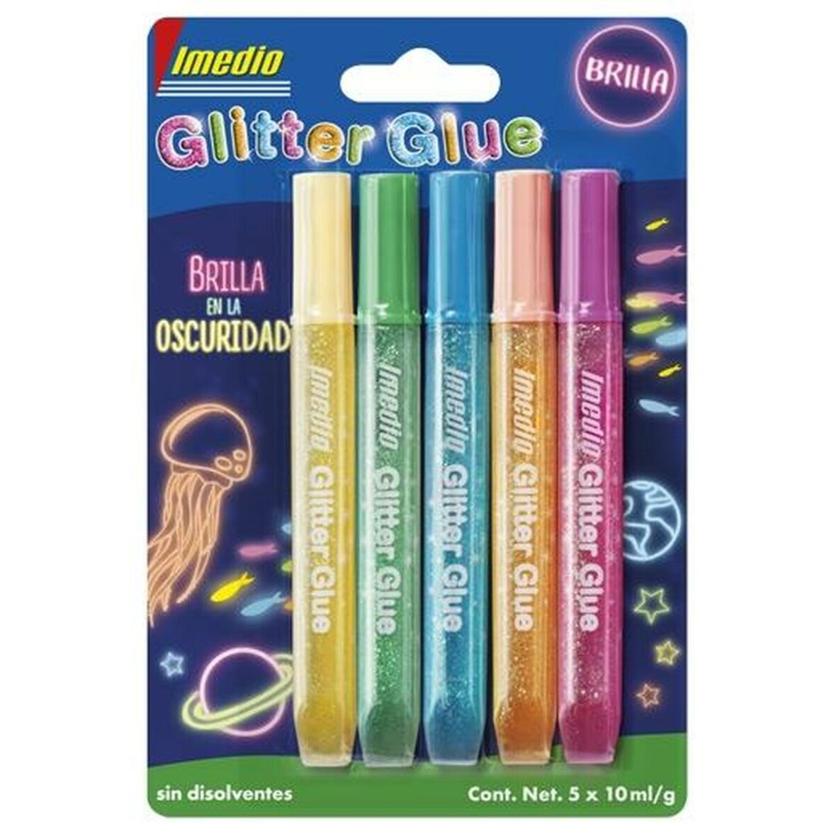 Pegamento Imedio Brilla en la Oscuridad Multicolor 10 ml - Imagen 3