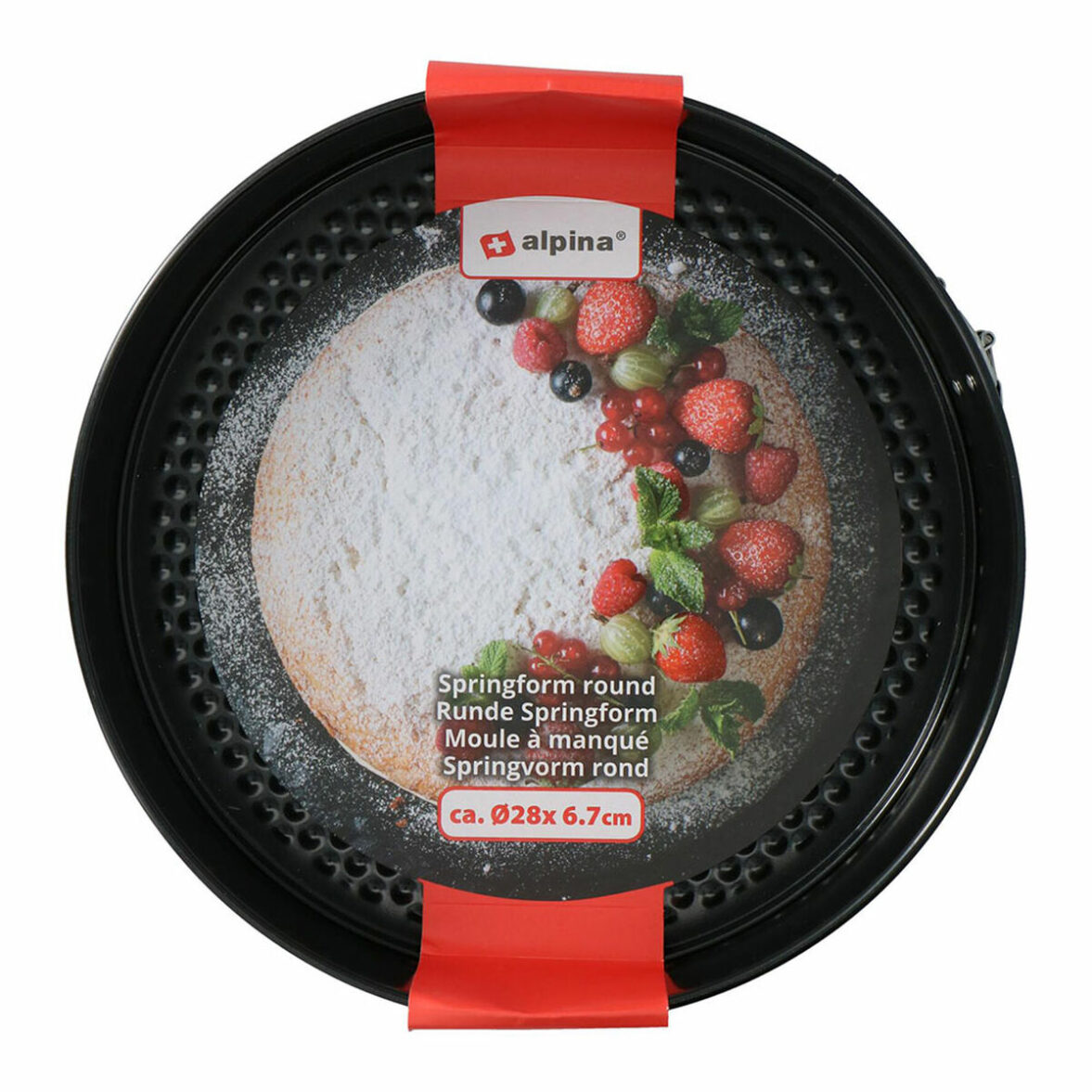 Molde para Tartas Alpina Antideslizante Redondo Negro Acero Ø 28 x 6,7 cm - Imagen 3