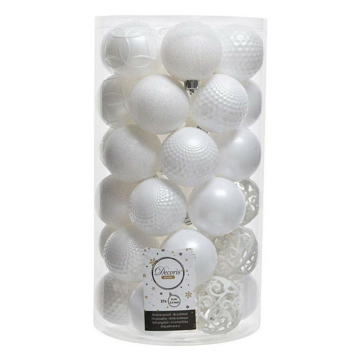 Bolas de Navidad Decoris Blanco Plástico