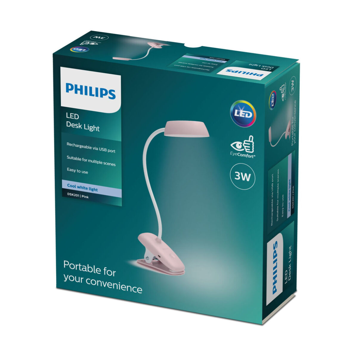 Lámpara de mesa Philips Lámpara de mesa Rosa 3 W - Imagen 8