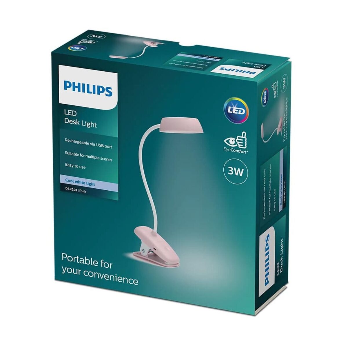 Lámpara de mesa Philips Lámpara de mesa Rosa 3 W - Imagen 5