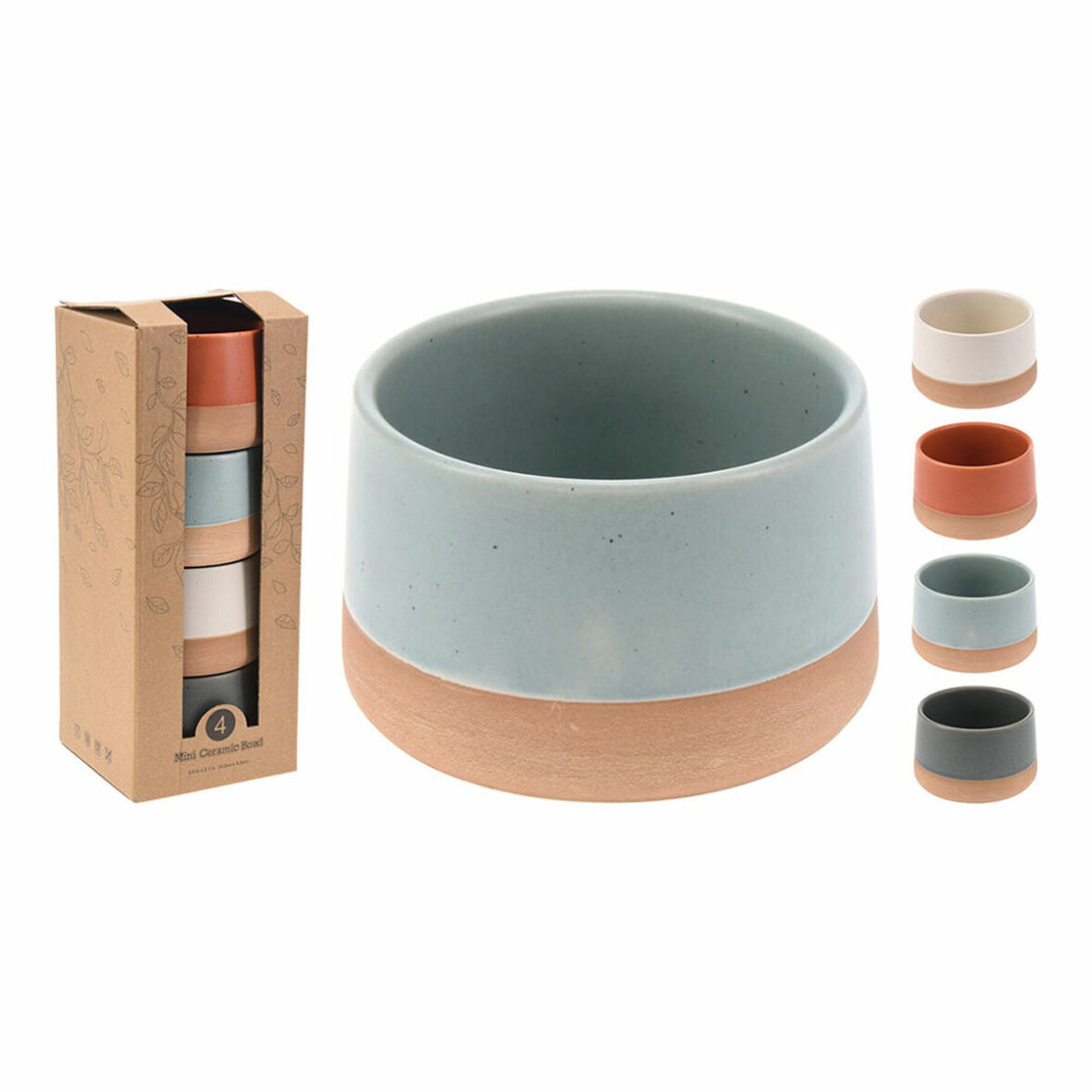 Set de Cuencos Excellent Houseware 210000960 Cerámica Ø 9 x 5,6 cm 4 Piezas - Imagen 3