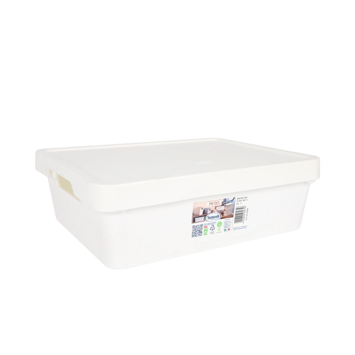 Caja de Almacenaje con Tapa Tontarelli Maya Blanco 9,2 l 36 x 28 x 11 cm (12 Unidades) - Imagen 3