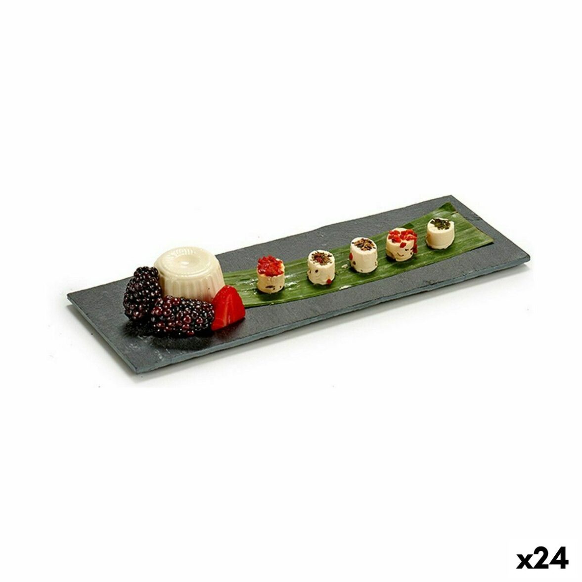 Bandeja de Aperitivos Kinvara SJ1030 Negro 30,3 x 0,5 x 10 cm (24 Unidades)