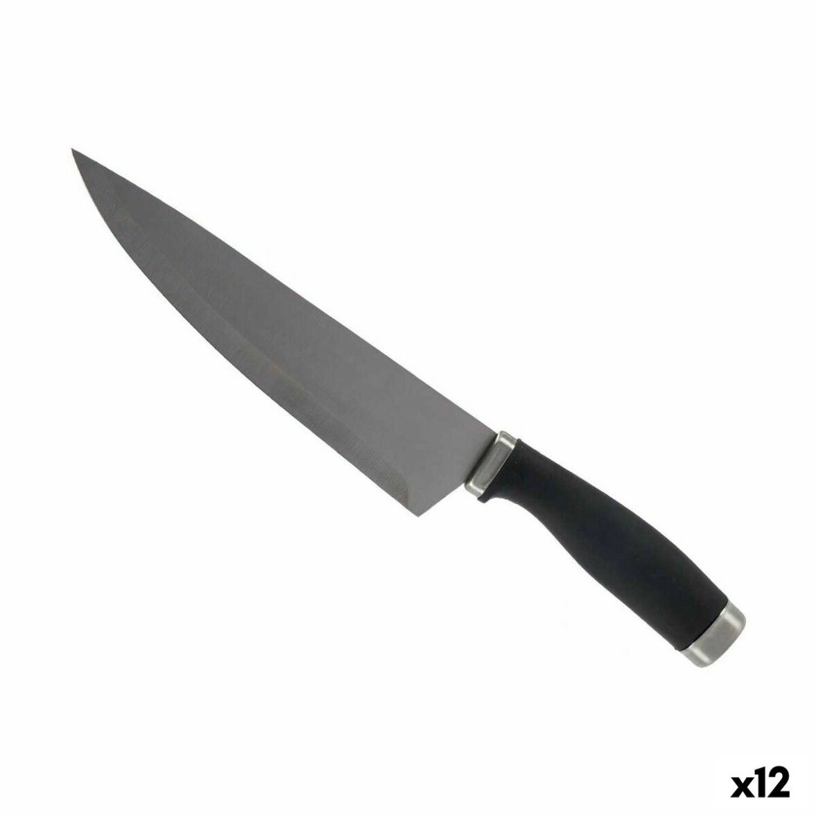 Cuchillo de Cocina Kinvara KT11-5603-01 Negro Plateado Acero Inoxidable Plástico 5 x 2 x 33 cm (12 Unidades)