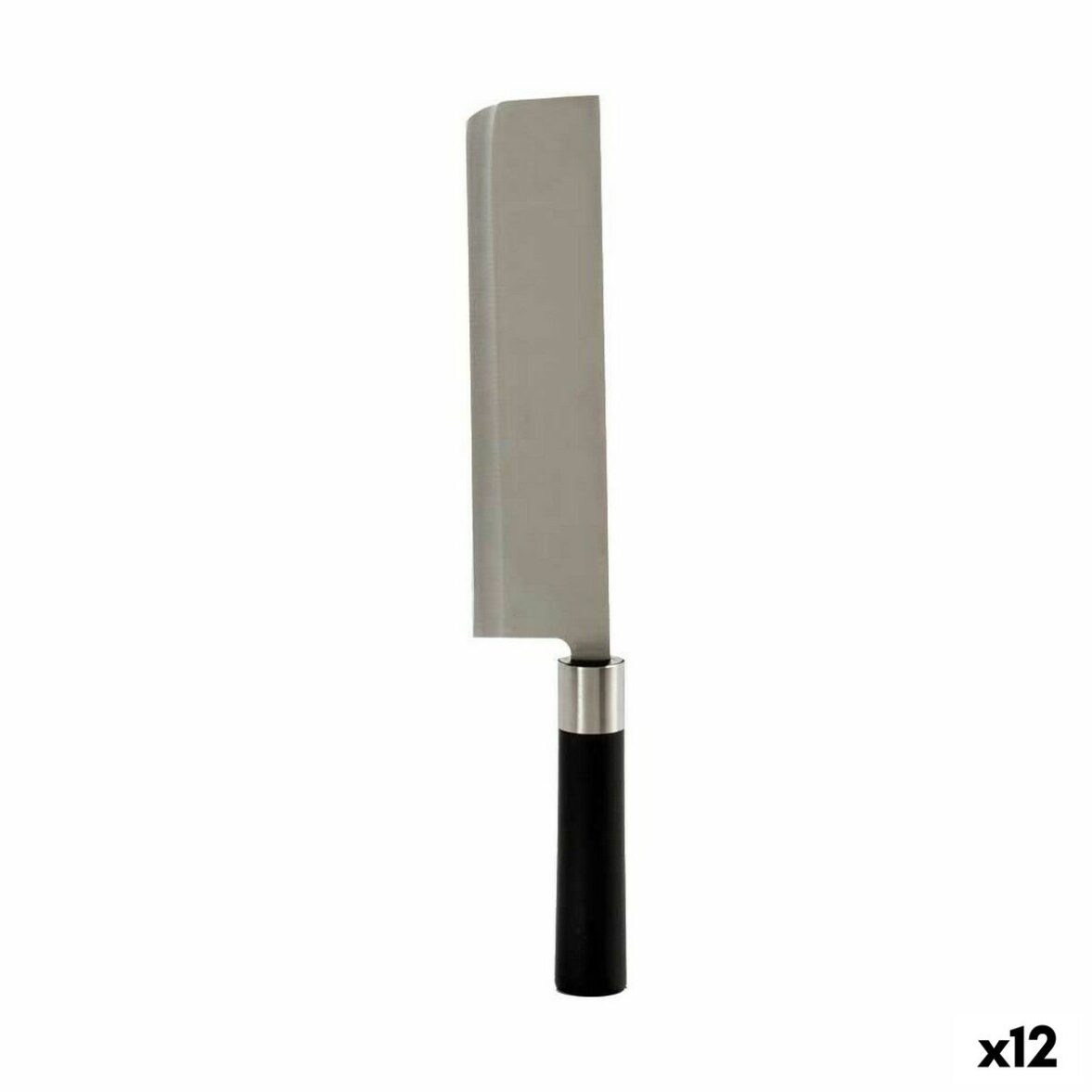 Macheta de Cocina Kinvara KT11-5604S08 Negro Plateado Acero Inoxidable Plástico 5,6 x 2,5 x 33 cm (12 Unidades)