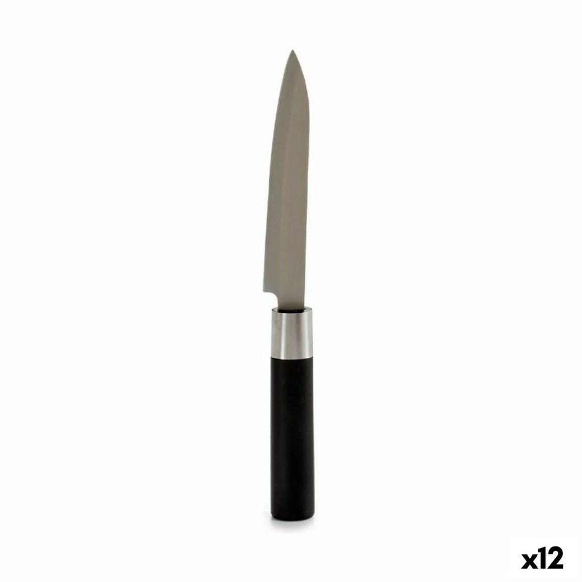 Cuchillo de Cocina Kinvara KT11-5604S05 Negro Plateado Acero Inoxidable Plástico 2,7 x 24,3 x 1,8 cm (12 Unidades)