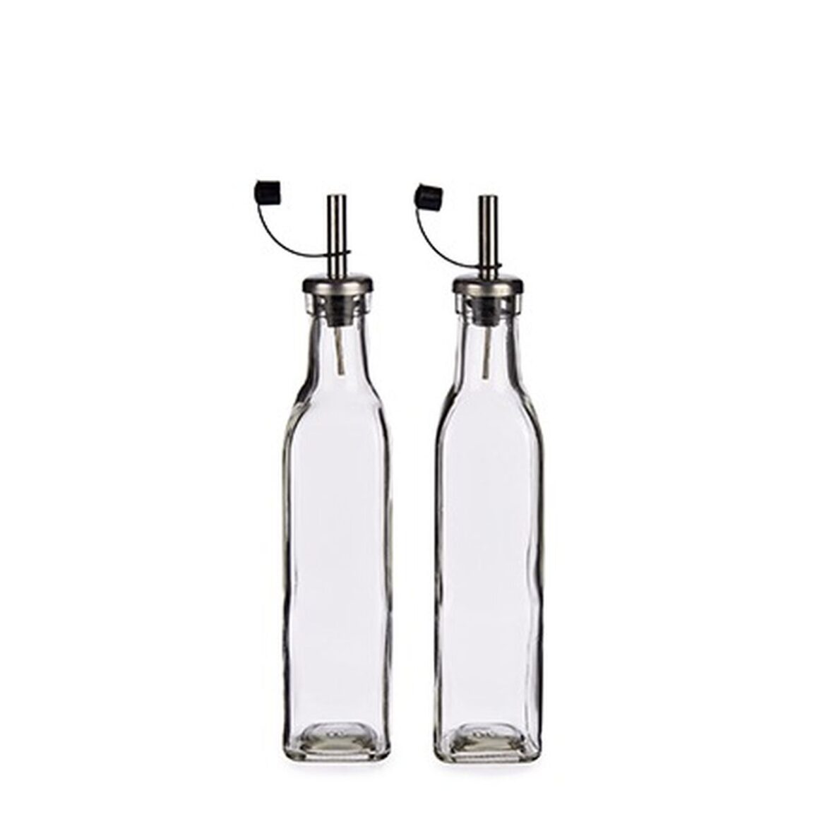 Set de Aceitera y Vinagrera Vivalto WJ7069-M Transparente Metal Vidrio Cristal Plástico 300 ml (24 Unidades) - Imagen 5