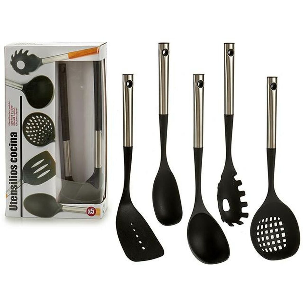 Juego de Utensilios de Cocina Kinvara KT171055S-S5 Negro Plástico 8,5 x 35 x 20,5 cm (6 Unidades) - Imagen 4
