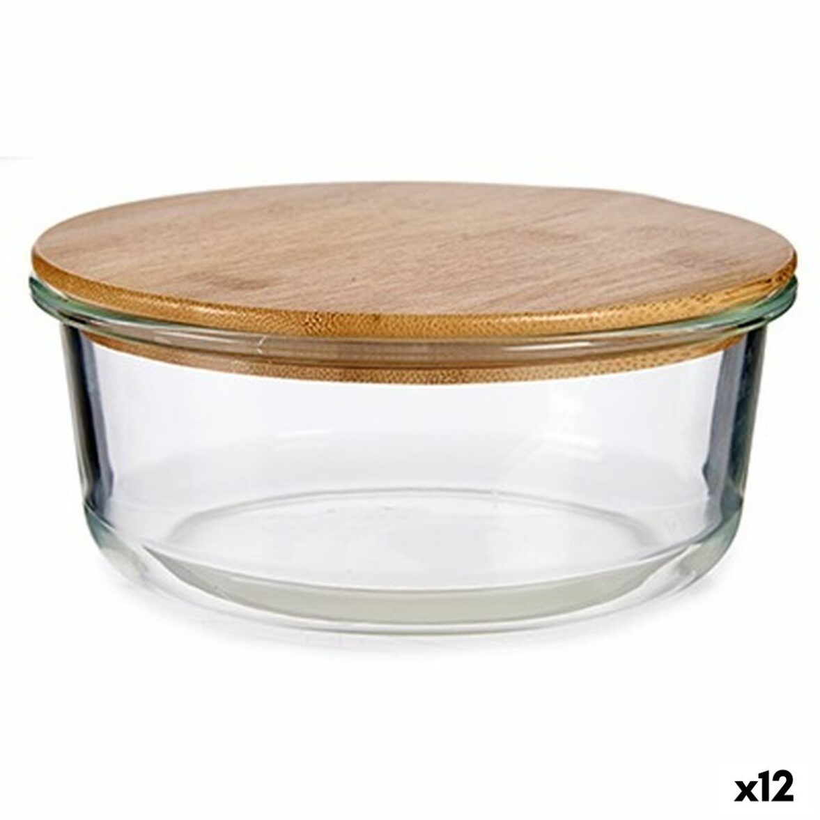 Fiambrera Redonda con Tapa Vivalto LHB-HR-950F Bambú 17 x 7 x 17 cm (12 Unidades)