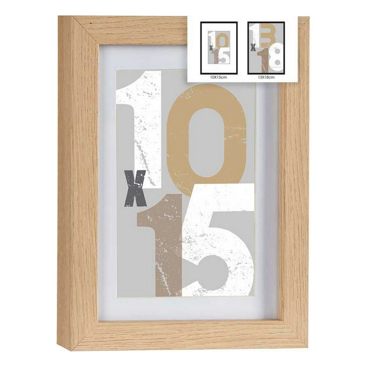 Marco de Fotos 16 x 21 x 2,5 cm Natural Vidrio Madera MDF (6 Unidades) - Imagen 3