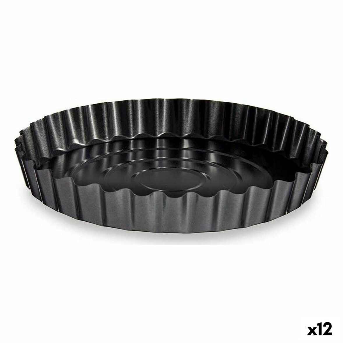 Molde para Horno Kinvara CK56493 Gris oscuro Metal Acero al carbono Ø 28 cm (12 Unidades)