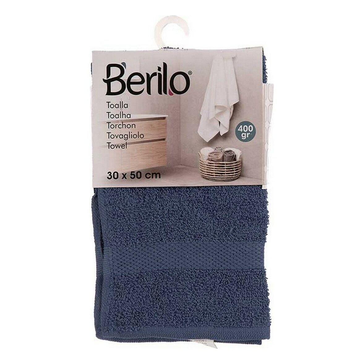 Toalla de baño 30 x 0,5 x 50 cm Azul (12 Unidades) - Imagen 3
