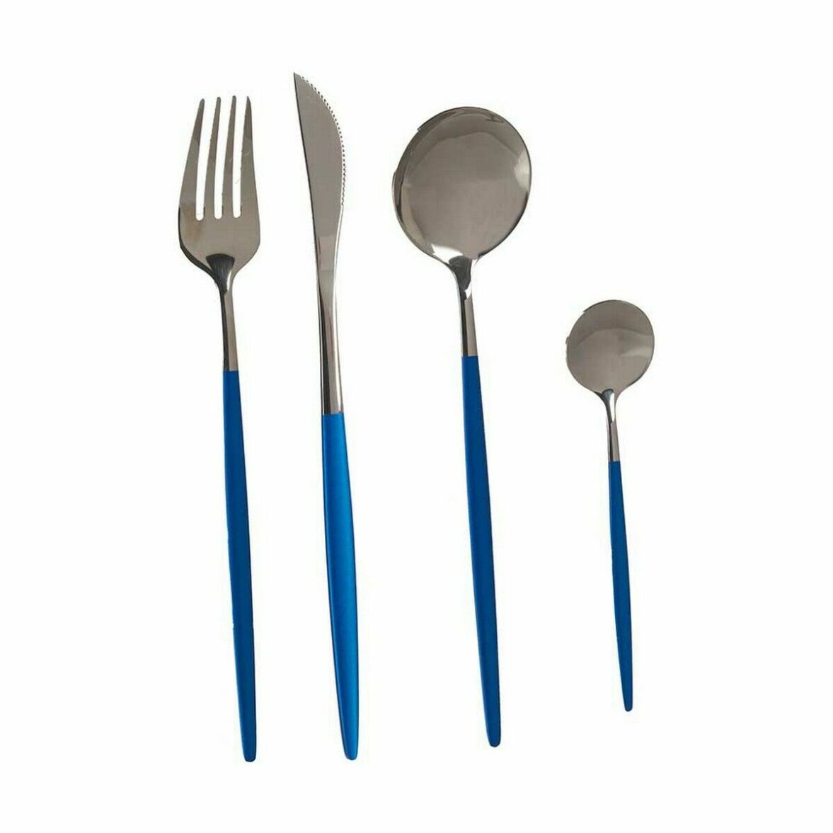 Set de Cubiertos Kinvara BST-CT022 Azul Plateado Acero Inoxidable (12 Unidades) - Imagen 3