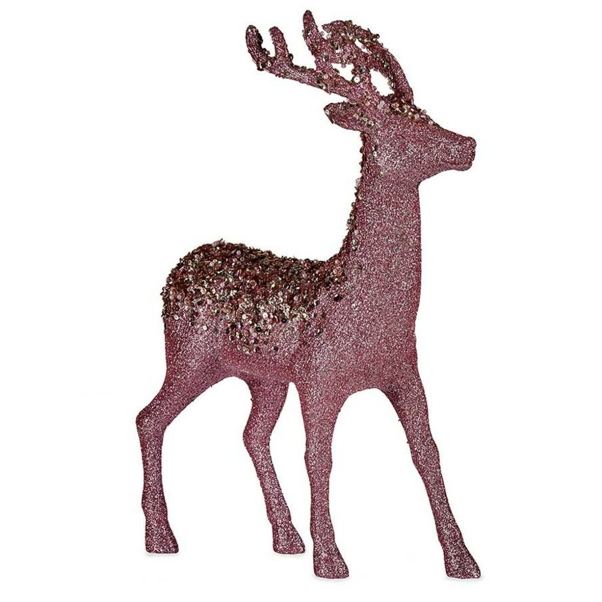 Figura Decorativa Reno de Navidad Rosa Plástico 15 x 45 x 30 cm (8 Unidades) - Imagen 3
