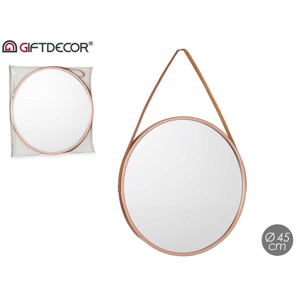 Espejo de pared GiftDecor 1268 Marrón Bronce 45 x 45 x 3 cm (4 Unidades) - Imagen 4