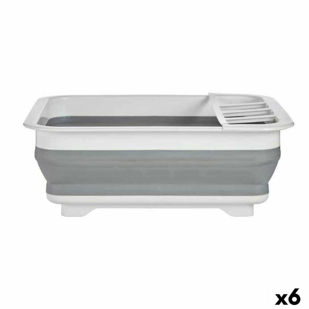 Escurridor de Cocina Plegable Blanco Gris Polipropileno TPR 37,9 x 29,3 x 12 cm (6 Unidades)