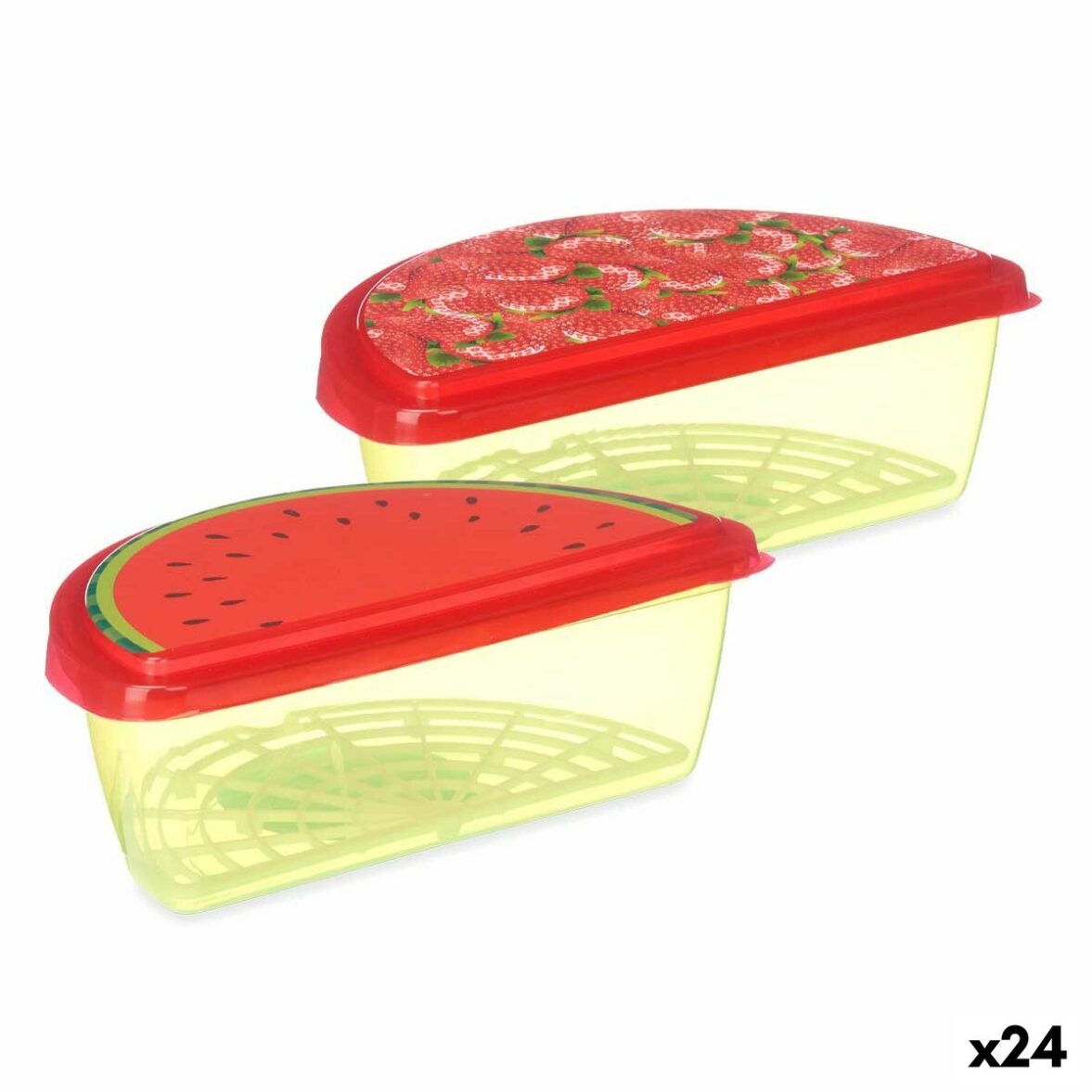 Fiambrera Fruta Fresa Sandía Plástico 23 x 8 x 13 cm (24 Unidades)